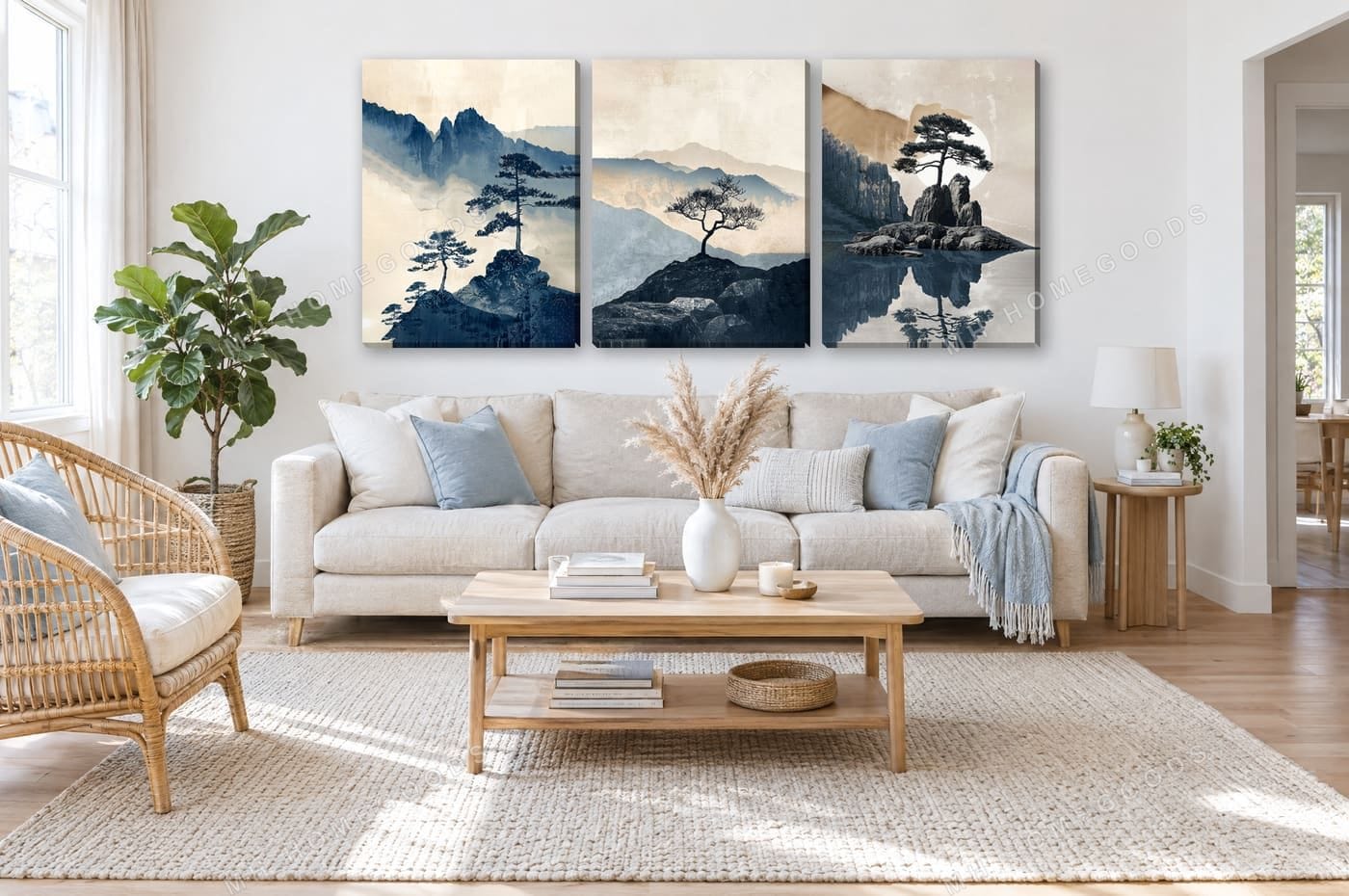 Blue Mountain Pines — 3-Piece Set: living room