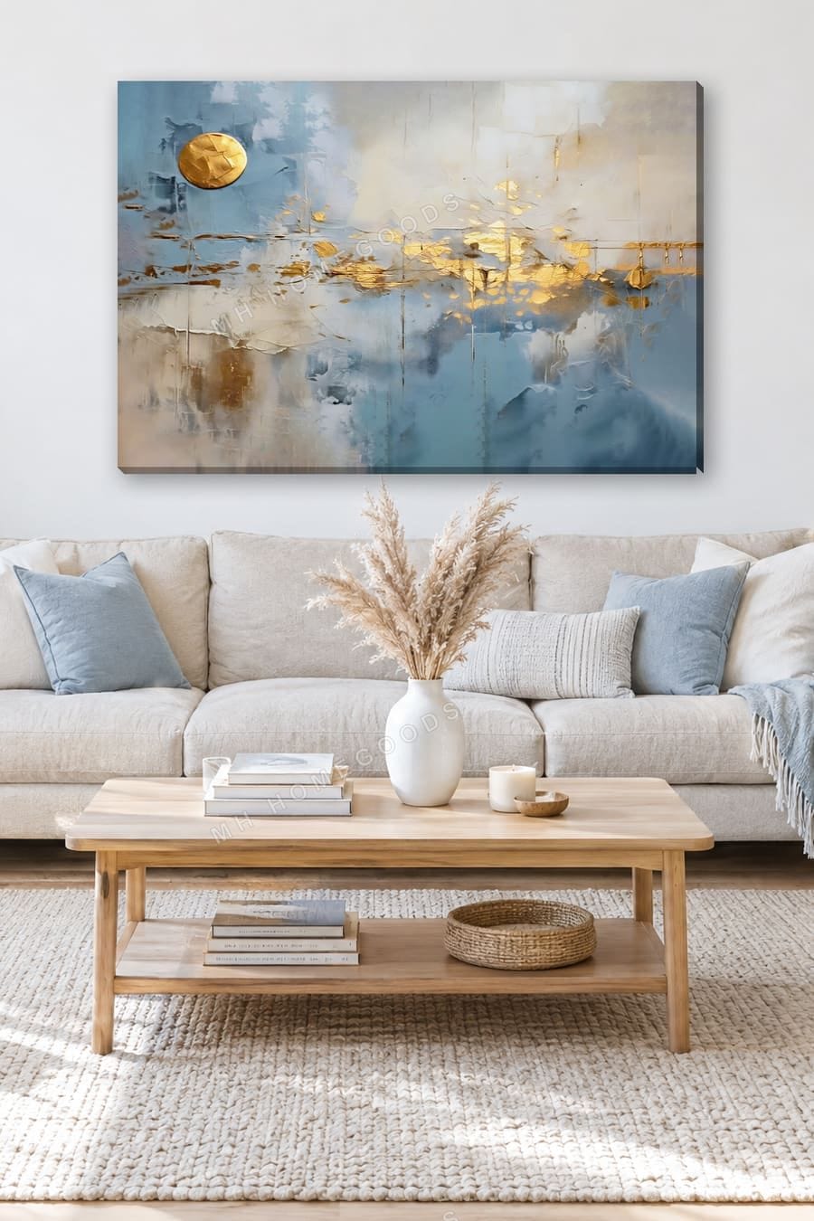 Golden Moon Over Blue